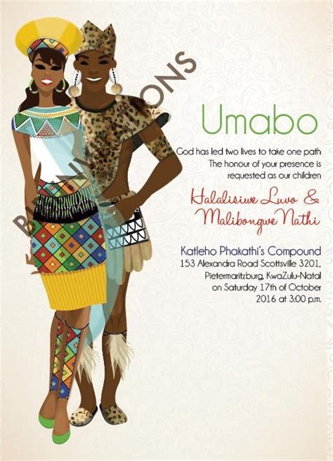 editable zulu traditional invitation cards|Mbali Zulu South African Traditional Wedding Invitation.
